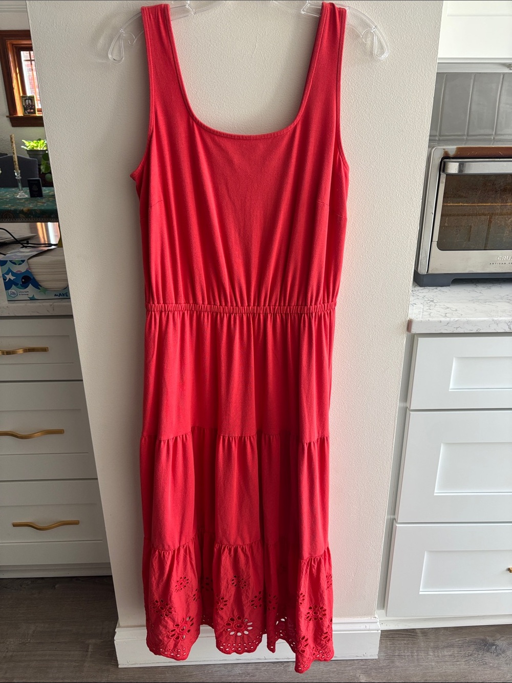 Talbots Sleeveless coral Tiered Maxi Dress